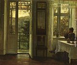 Carl Vilhelm Holsoe At The Window painting